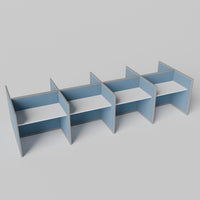 Steelcase Avenir Fabric Panel Workstation - Straight - Set of 8 - Gray Frame / Blue Panel / 42" / 48W x 30D