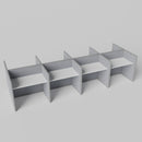 Steelcase Avenir Fabric Panel Workstation - Straight - Set of 8 - Gray Frame / Gray Panel / 42" / 48W x 30D
