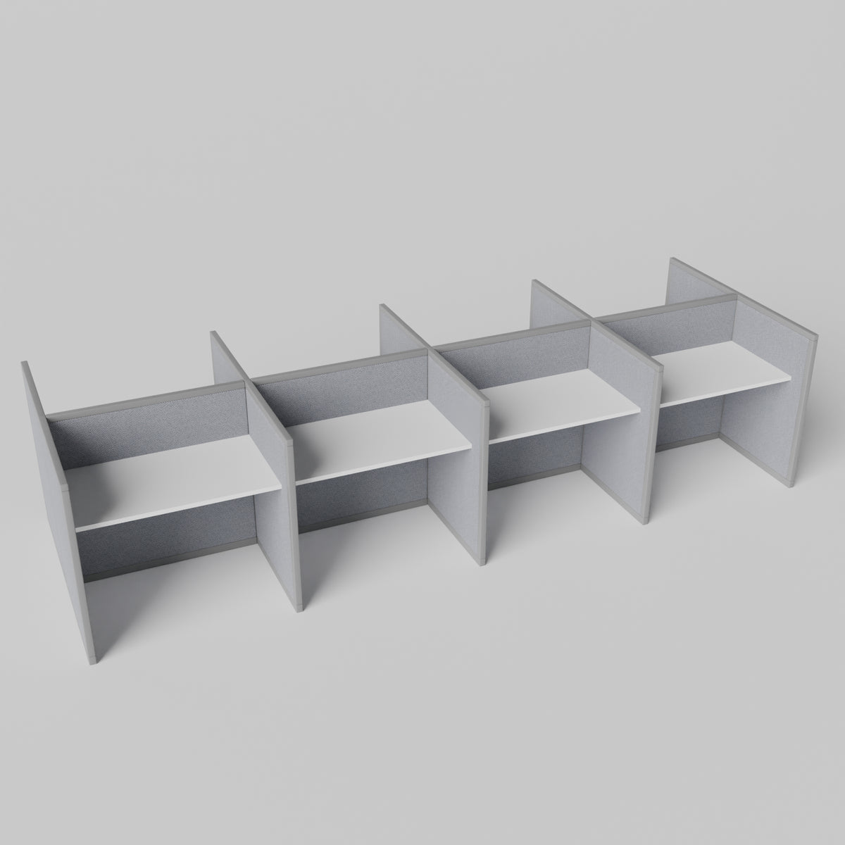 Steelcase Avenir Fabric Panel Workstation - Straight - Set of 8 - Gray Frame / Gray Panel / 42" / 48W x 30D