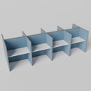 Steelcase Avenir Fabric Panel Workstation - Straight - Set of 8 - Gray Frame / Blue Panel / 53" / 48W x 30D