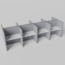 Steelcase Avenir Fabric Panel Workstation - Straight - Set of 8 - Gray Frame / Gray Panel / 53" / 48W x 30D
