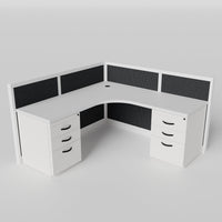 Allsteel Cubicles with Overhead Storage — U-Shaped