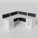 Allsteel Cubicles with Overhead Storage — U-Shaped