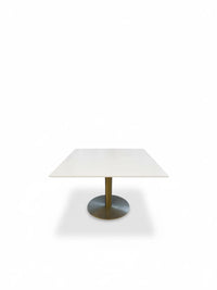 Eltru - Square White Pedestal Lounge Table