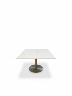 Eltru - Square White Pedestal Lounge Table