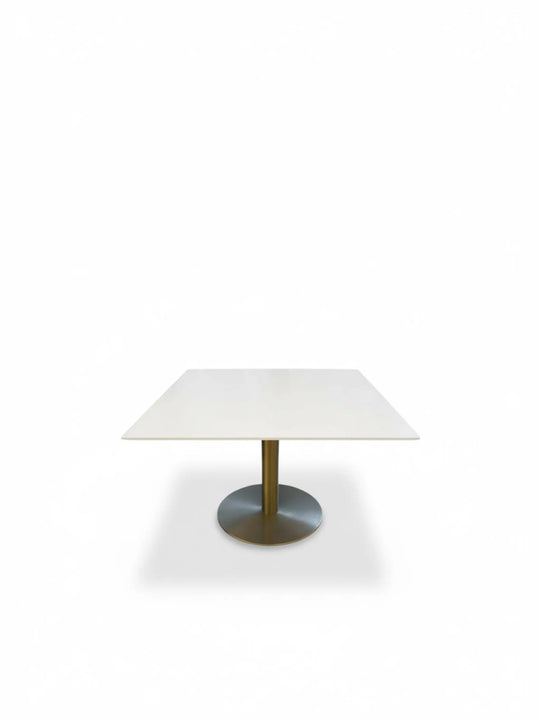 Eltru - Square White Pedestal Lounge Table