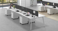 Open benching system with frameless glass partitions