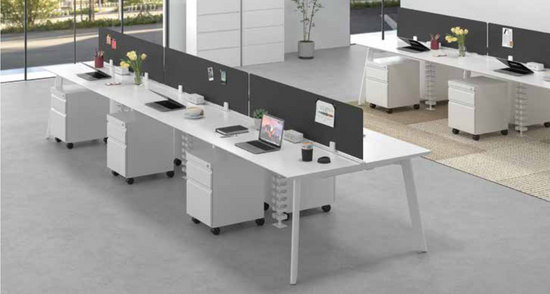 eLtru Open Benching — Frameless Glass Partitions