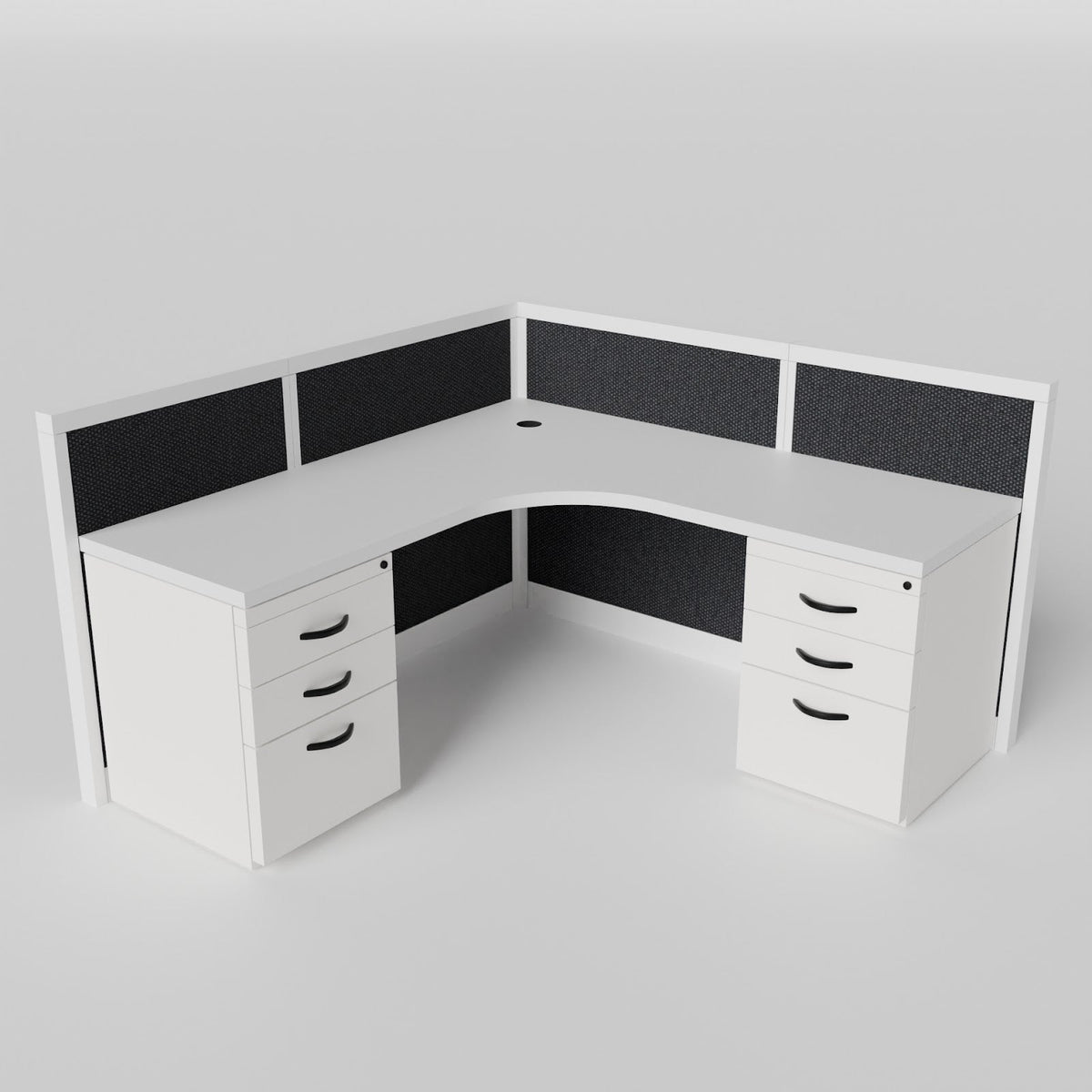 Fabric panel cubicle straight workstation