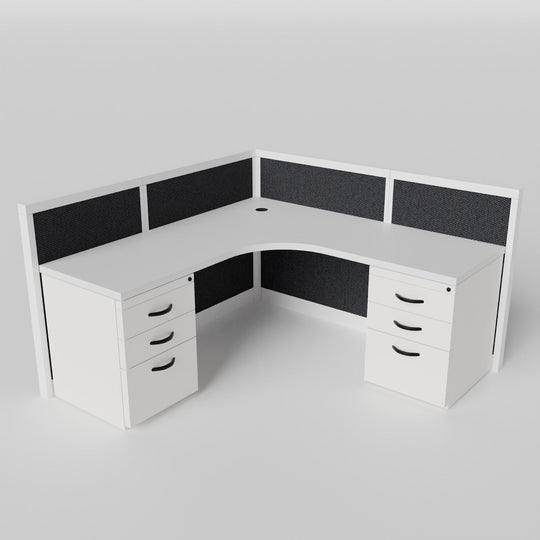 Fabric panel cubicle straight workstation