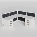 Glass fabric cubicle straight workstation