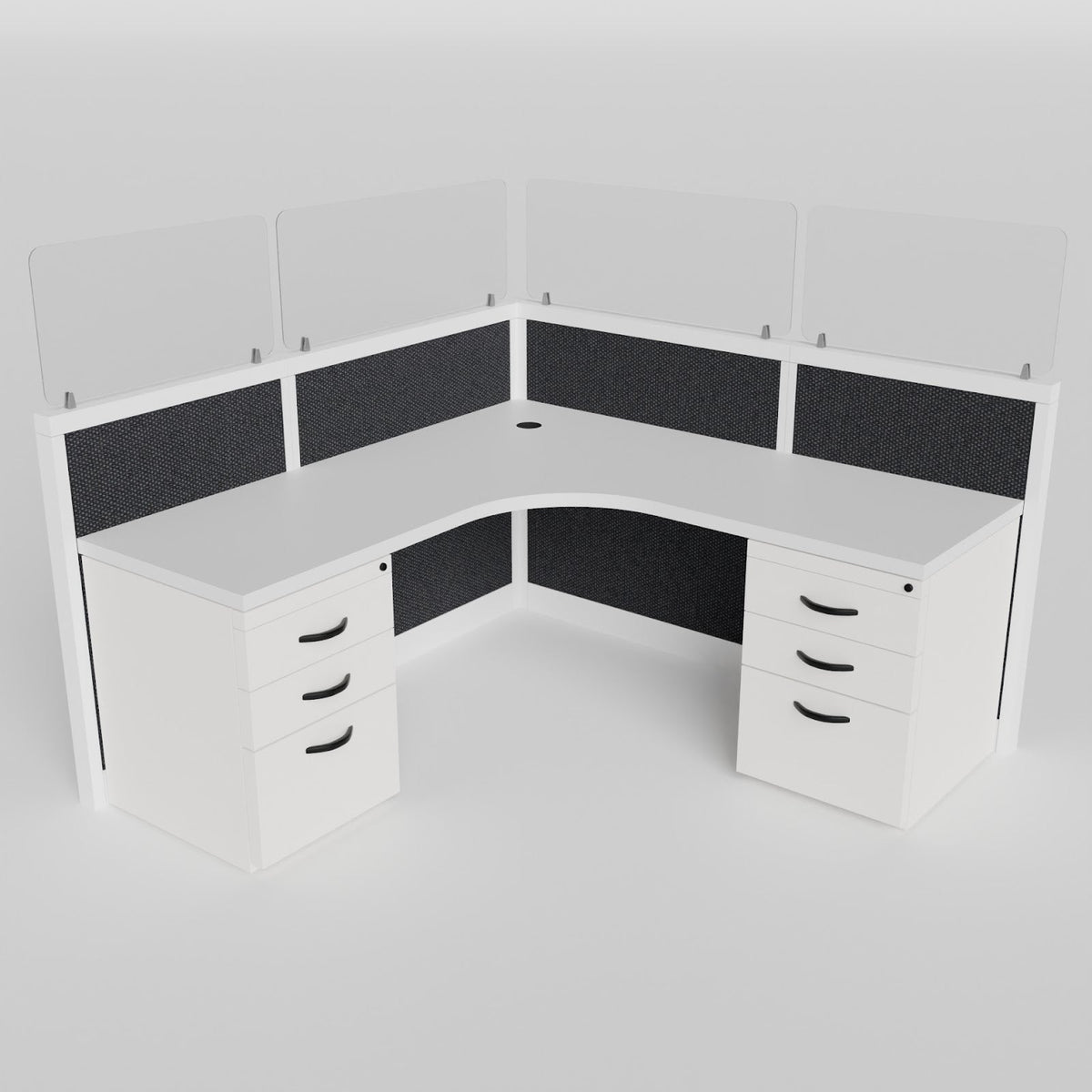 Glass fabric cubicle straight workstation
