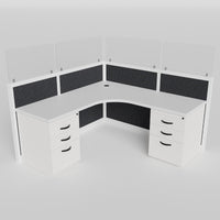 Glass fabric cubicle straight workstation