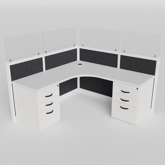 eLtru Glass Cubicles — Straight Workstation