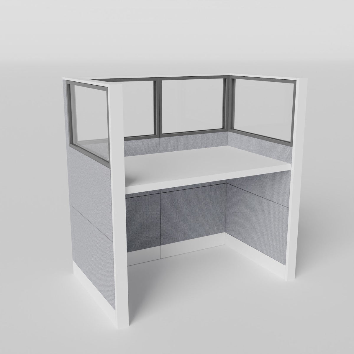 Frameless glass straight workstation