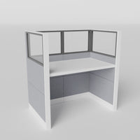 Frameless glass straight workstation